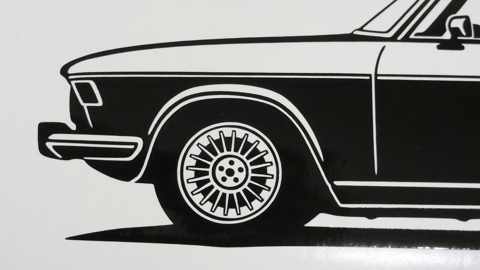 Miniaturbild: BMW E3 2500 2800 Sticker Silhouette schwarz, BMW E3 Aufkleber Silhouette schwarz, BMW E3 side view sticker black, BMW E3
