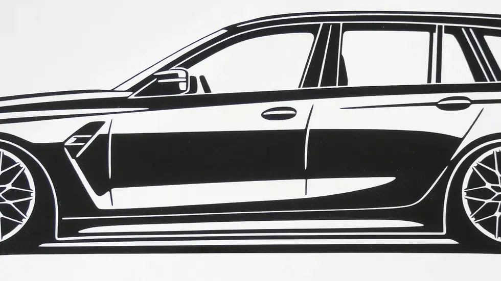 Miniaturbild: BMW G81 M3 Sticker, BMW G81 M3 Touring Aufkleber Silhouette schwarz , BMW G81 M3 Silhouette, BMW M3 side view sticker black