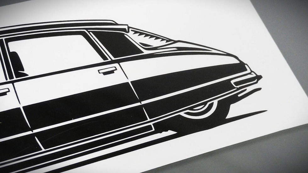 Miniaturbild: Citroen DS 20 21 23 Aufkleber Silhouette schwarz, Citroen DS Sticker Silhouette Seitenansicht schwarz, Citroen DS side view