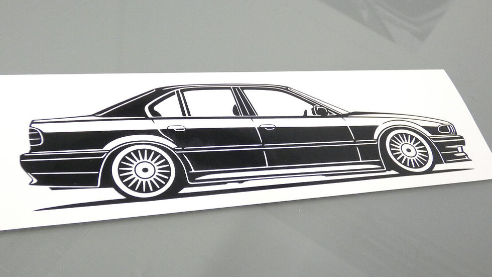 Miniaturbild: BMW E38 Alpina B12 Aufklber Silhouette schwarz, BMW E38 Alpina B12 Sticker Silhouette schwarz, BMW E38 side view sticker