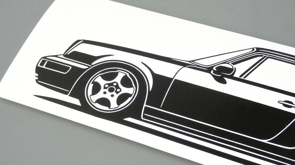 Miniaturbild: Porsche 964 Carrera RS Aufkleber Silhouette linke rechte Fahrzeugseite schwarz, Porsche 964 RS Sticker Silhouette side view