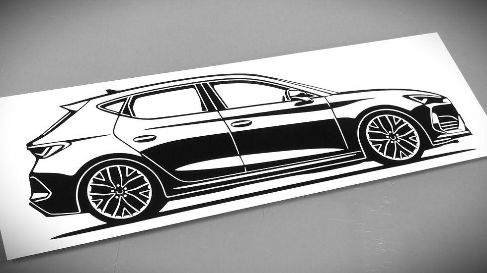 Miniaturbild: Cupra Leon Sticker, Cupra Leon Aufkleber Silhouette Seitenansicht schwarz, Cupra Leon side view sticker silhouette black