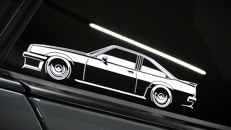 Miniaturbild: Opel Manta B GSI GTE Aufkleber, Opel Manta B GSI Sticker Aufkleber Silhouette Weiß matt, Opel Manta B side view sticker