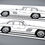 Miniaturbild: Mercedes 300SL Aufkleber Silhouette, Mercedes 300SL Flügeltürer Sticker Silhouette schwarz, 300SL side view sticker black