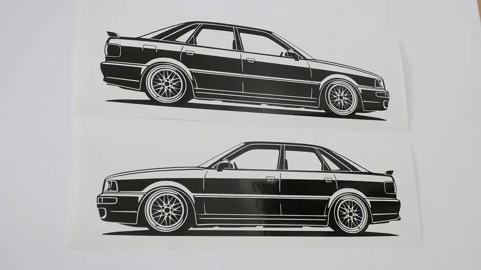 Audi RS2 B4 Limo Aufkleber Silhouette schwarz, Audi RS2 Sticker schwarz, Audi RS2 side view sticker black, Audi 80 B4 sticker