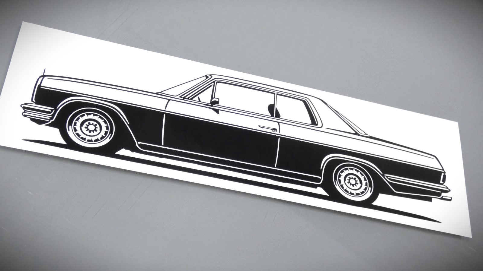Mercedes W114 Aufkleber Silhouette, Mercedes W114 / W115 Coupe Sticker Silhouette schwarz, W114 side view sticker black