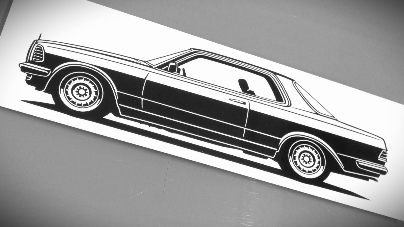 Mercedes W123 CE Coupe Aufkleber Silhouette schwarz, W123 CE Sticker Silhouette, Mercedes W123 CE side view sticker black