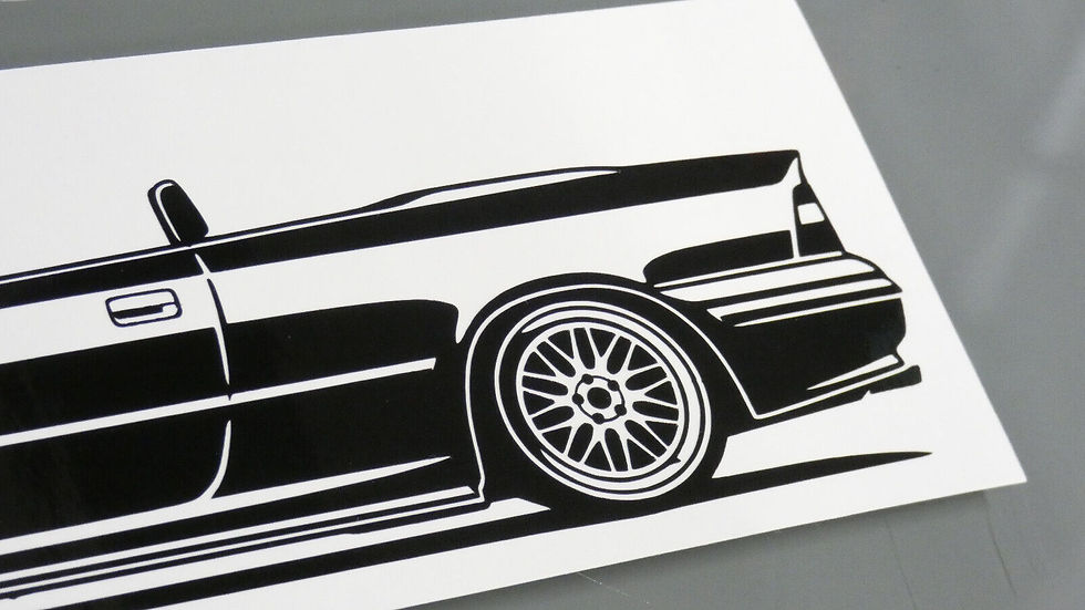 Miniaturbild: Opel Calibra Sticker, Opel Calibra Hornstein Cabrio Aufkleber Silhouette schwarz, Opel Calibra side view sticker black