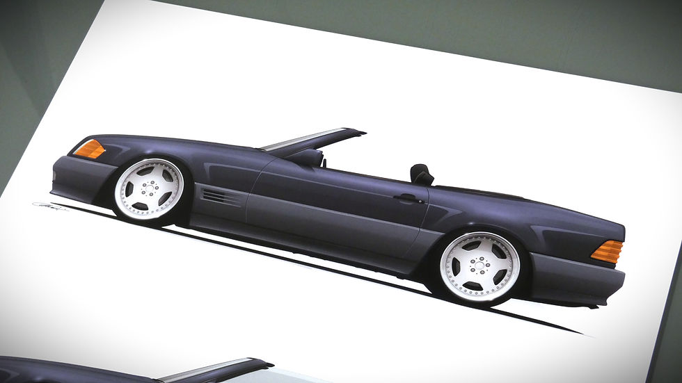 Miniaturbild: Mercedes SL R129 Kunstdruck Poster im DIN A2 Hochformat