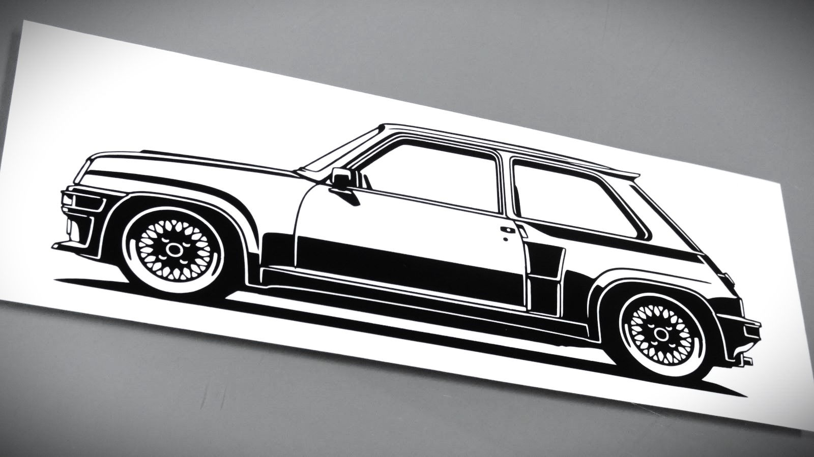 Reanult 5 Turbo Silhouette, Renault 5 Turbo 1 tuning Aufkleber schwarz, Renault 5 Turbo 1 sticker silhouette black