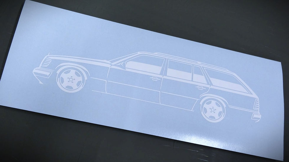 Miniaturbild: Mercedes W124 T-Modell Sticker, Mercedes W124 TE Sticker Aufkleber Silhouette Weiß matt, Mercedes W124 TE side view sticker