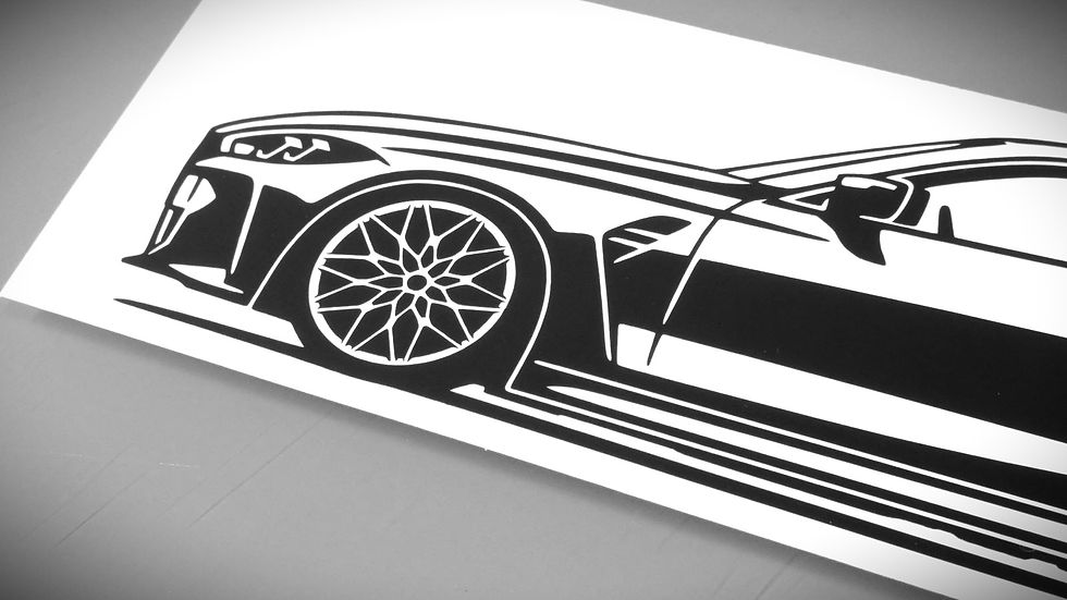 Miniaturbild: BMW M4 Aufkleber, BMW M4 G82 Sticker Aufkleber Silhouette schwarz, BMW M4 G82 side view sticker black