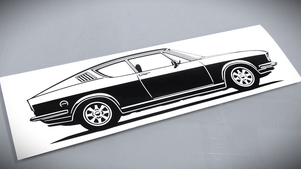 Miniaturbild: Audi 100 Aufkleber, Audi 100 Coupe S 1973 Aufkleber Sticker Silhouette schwarz, Audi 100 S Coupe side view sticker black