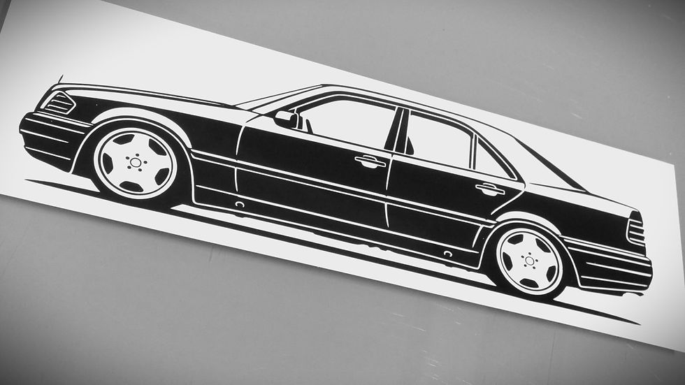 Mercedes Sticker, Mercedes W202 C-Klasse Aufkleber Sticker Silhouette schwarz, Mercedes W202 class side view sticker black