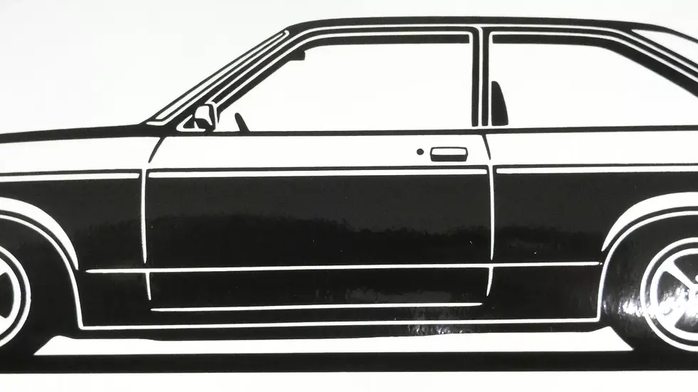 Miniaturbild: Opel Kadett C Sticker, Opel Kadett C City Aufkleber Silhouette schwarz, Opel Kadett C City side view sticker black