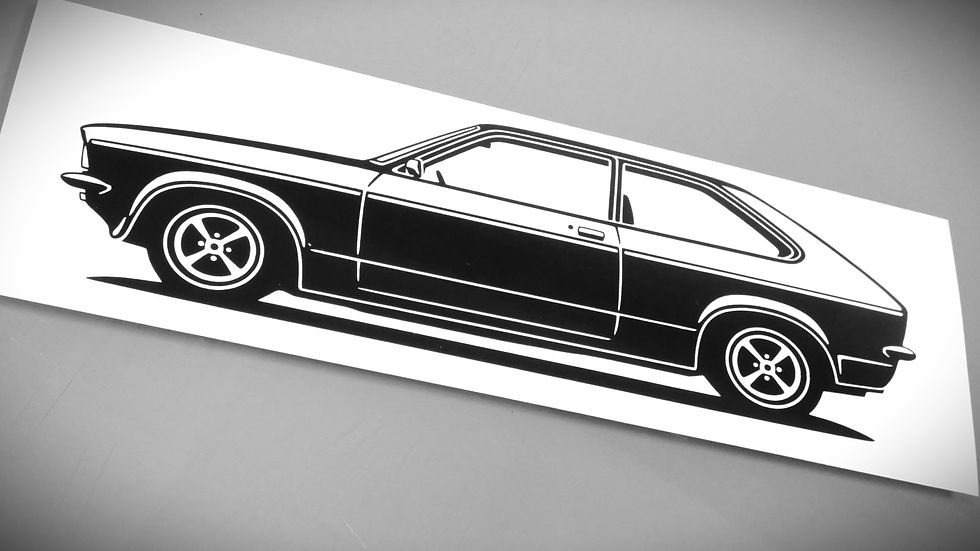 Opel Kadett C City Sticker Silhouette schwarz, Kadett C Aufkleber Silhouette schwarz, Opel Kadett C side view sticker black