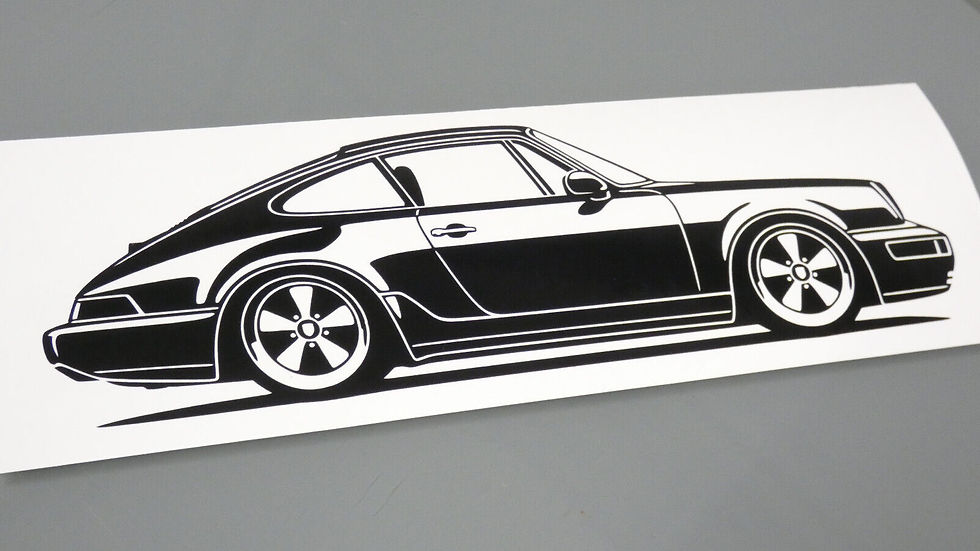 Miniaturbild: Porsche 964 Sticker, Porsche 964 Carrera Aufkleber Silhouette schwarz, Porsche 911 964 side view sticker black