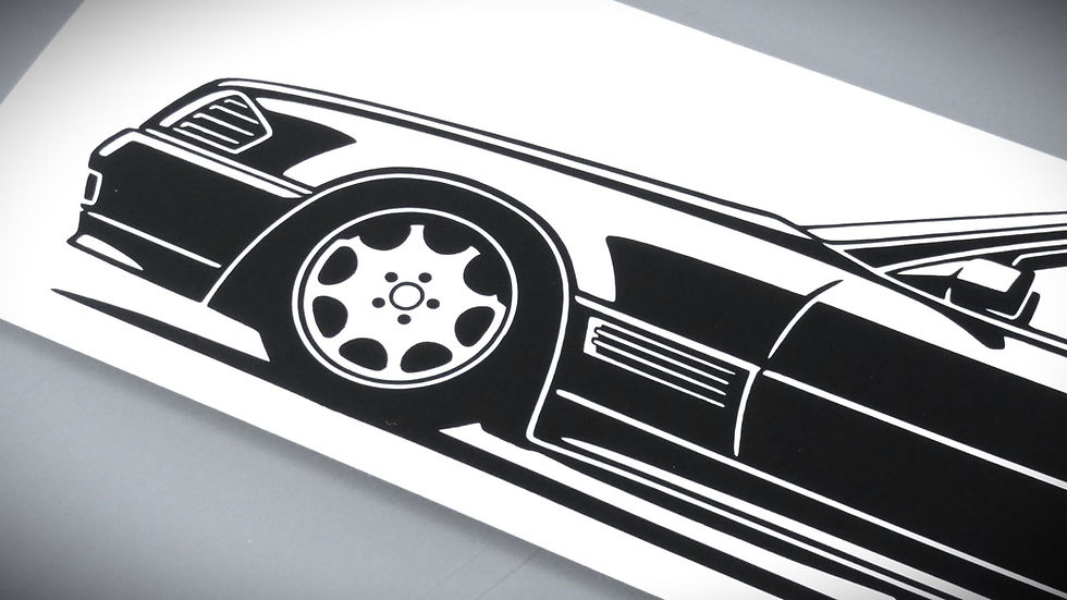 Miniaturbild: Mercedes R129 300SL Sticker, Mercedes SL R129 500 SL Aufkleber Silhouette schwarz, Mercedes R129 SL side view sticker black