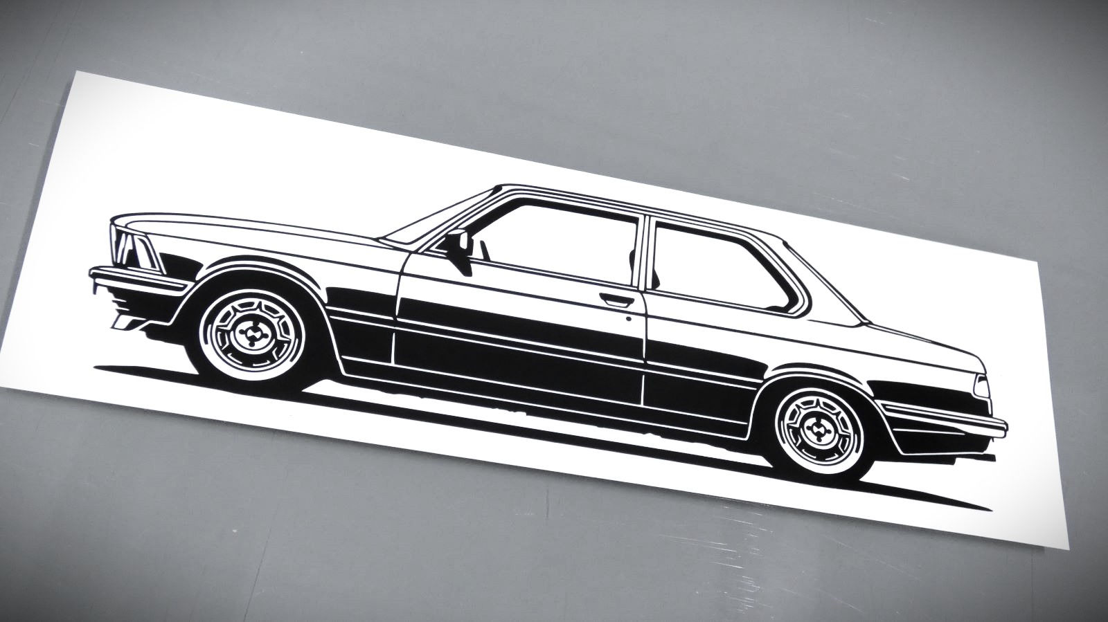 BMW E21 323i Silhouette, BMW E21 323i 1983 Aufkleber Sticker Silhouette schwarz, BMW E21 323i tuning side view sticker black