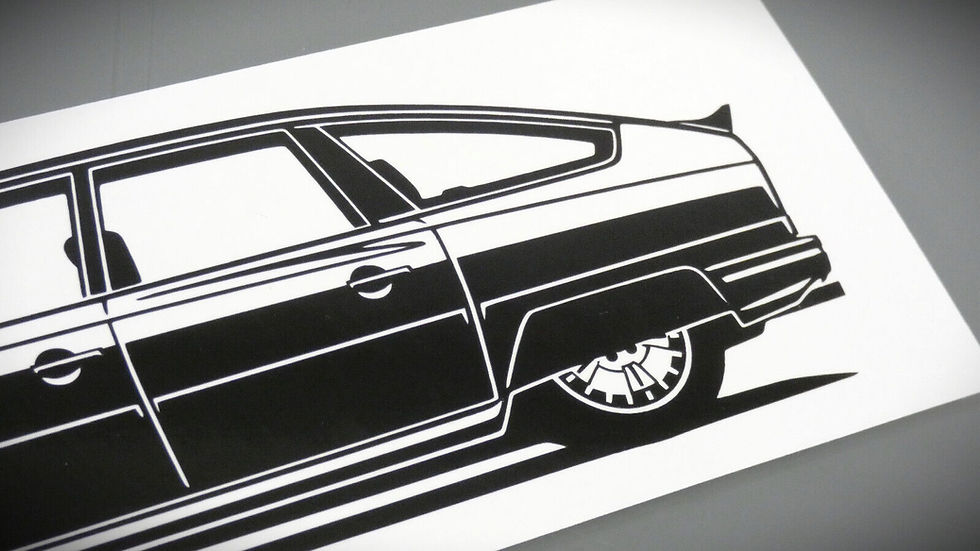 Miniaturbild: Citroen CX GTI Aufkleber Silhouette schwarz, Citroen CX GTI Sticker Silhouette Seitenansicht schwarz, Citroen CX side view