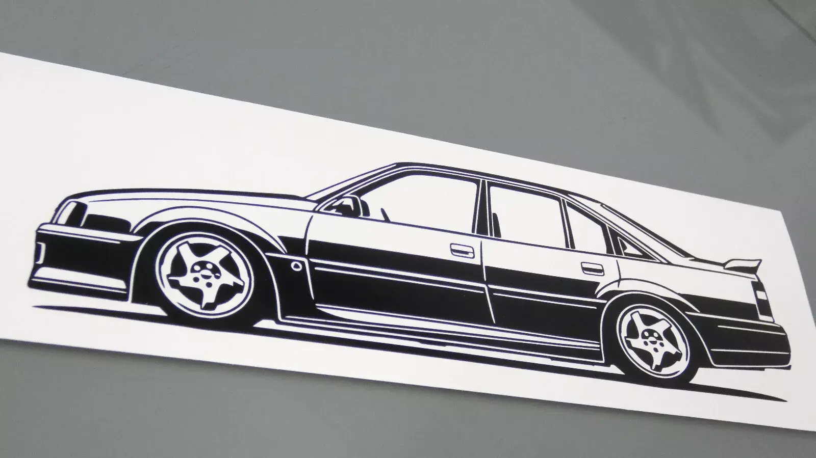 Lotus Omega Sticker, Opel Omega A Sticker, Lotus Omega Aufkleber Silhouette schwarz, Lotus Omega side view sticker black