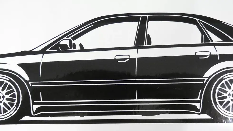 Miniaturbild: Audi A4 S4 B5 Limo Aufkleber Silhouette schwarz , Audi S4 B5 limo Sticker Silhouette schwarz, Audi S4 B5 side view sticker