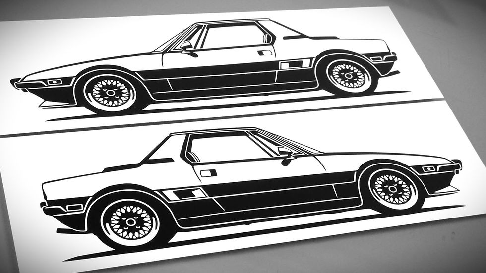 Miniaturbild: Fiat x19 Sticker, Fiat X19 Sticker tuning Aufkleber Silhouette schwarz, Fiat x19 side view sticker silhouette black