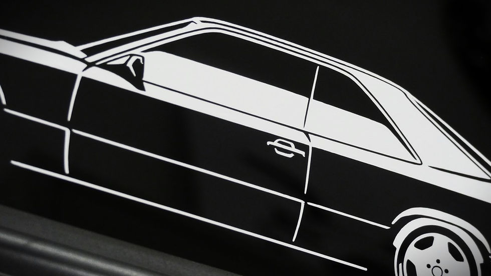 Miniaturbild: Mercedes W124 CE Coupe Aufkleber, Mercedes W124 CE Sticker Aufkleber Silhouette Weiß matt, Mercedes W124 CE side view sticker