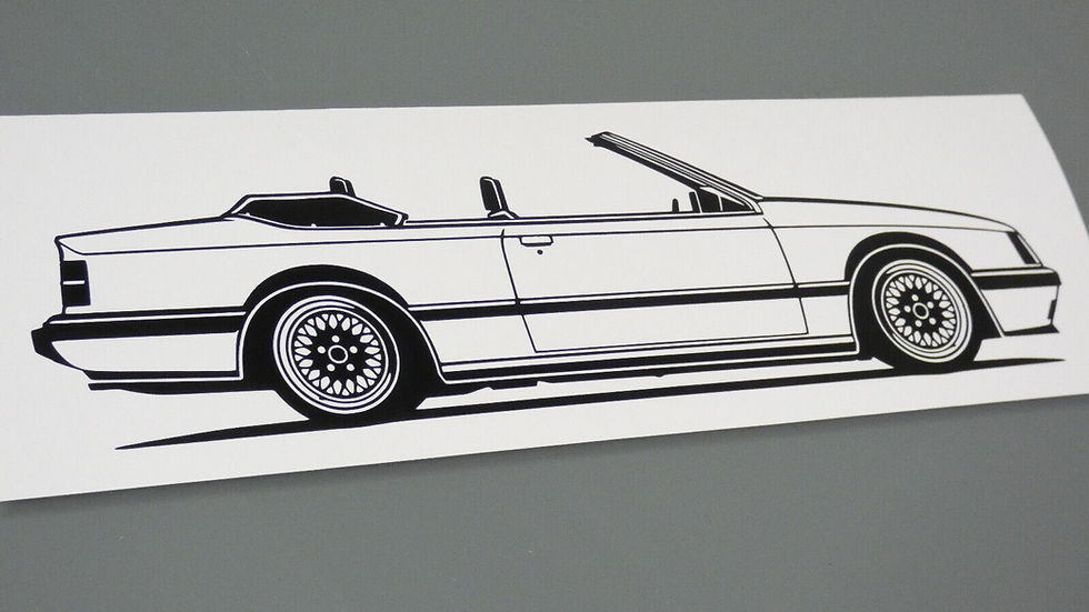 Miniaturbild: Opel Monza Cabrio Sticker, Opel Monza Keinath KC5 Cabrio Aufkleber Silhouette schwarz, Opel Monza side view sticker black