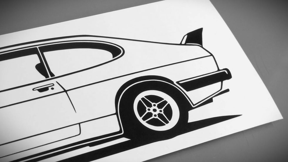 Miniaturbild: Ford Capri MK2 Turbo Aufkleber Silhouette schwarz, Ford Capri Sticker Silhouette schwarz, Ford Capri side view sticker black