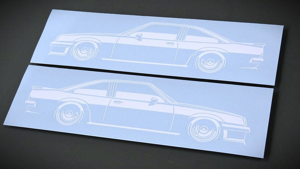 Miniaturbild: Opel Manta B GSI GTE Aufkleber, Opel Manta B GSI Sticker Aufkleber Silhouette Weiß matt, Opel Manta B side view sticker