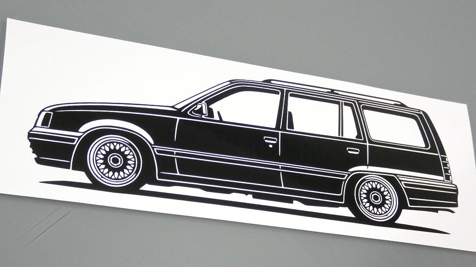 Opel Kadett E Caravan Sticker, Opel Kadett E Aufkleber Silhouette schwarz, Opel Kadett E side view sticker black 1
