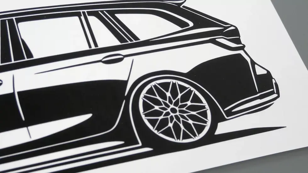 Miniaturbild: BMW G81 M3 Sticker, BMW G81 M3 Touring Aufkleber Silhouette schwarz , BMW G81 M3 Silhouette, BMW M3 side view sticker black