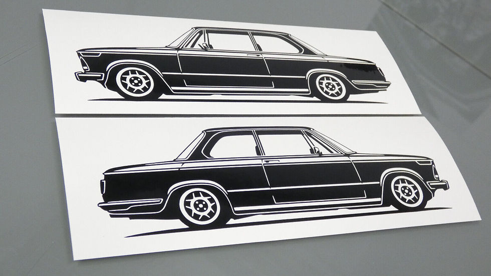 Miniaturbild: BMW E10 2002 02 Aufkleber Silhouette schwarz, BMW E10 02 Sticker Silhouette schwarz, BMW E10 02 side view sticker black
