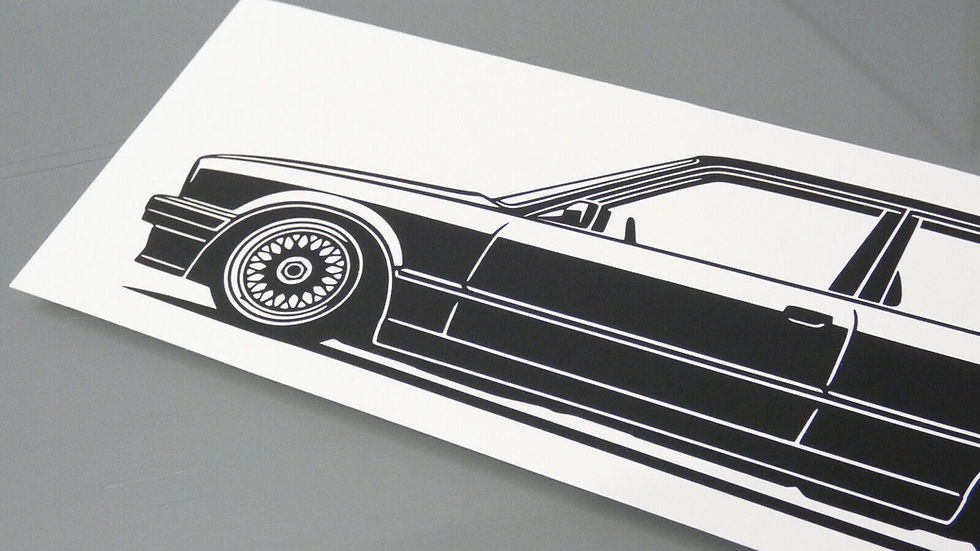 Miniaturbild: BMW E30 Sticker Silhouette, BMW E30 Aufkleber Silhouette schwarz, E30 side view tuning sticker black