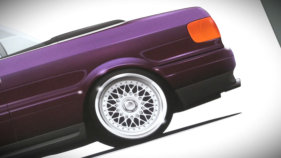 Miniaturbild: Audi 80 Cabrio Kunstdruck Poster im DIN A2 Querformat