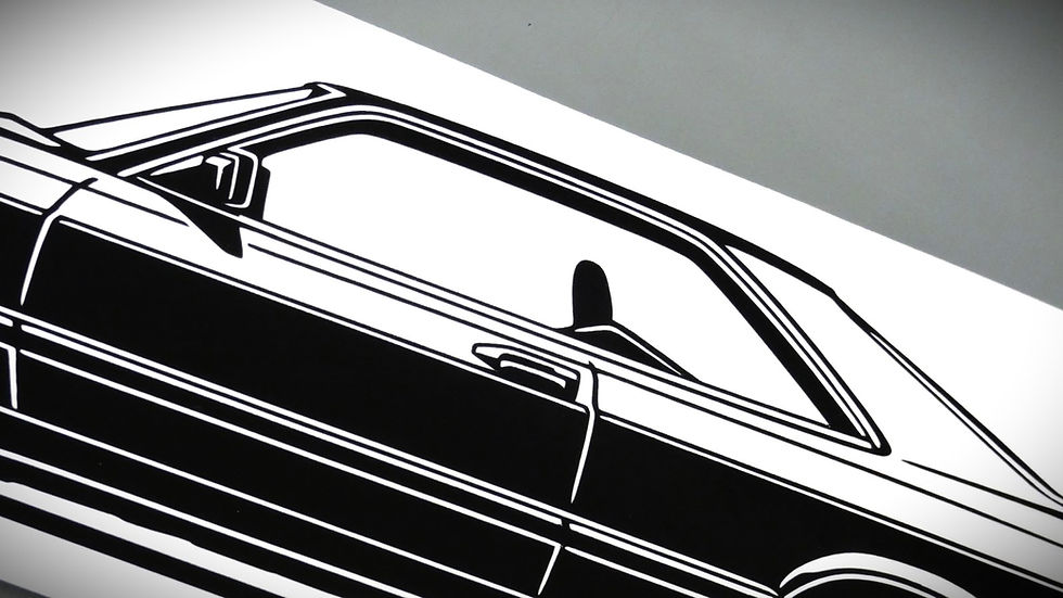 Miniaturbild: Mercedes Sticker, Mercedes SEC Sticker, Mercedes W126 SEC Aufkleber Silhouette schwarz, Mercedes W126 SEC side view sticker