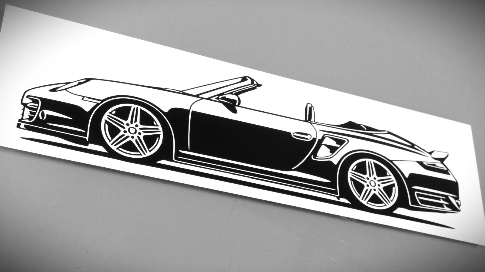 Porsche 997 Sticker, Porsche 997 Turbo Cabrio Sticker Aufkleber Silhouette schwarz, Porsche 997 side view sticker silhouette