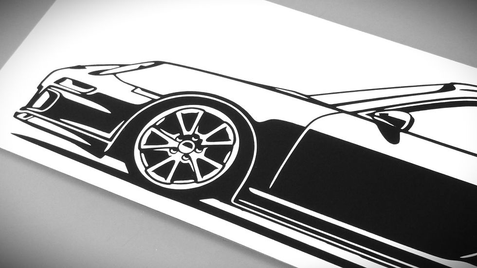 Miniaturbild: Porsche 997 GT3 Sticker, Porsche 997 GT3 Sticker Aufkleber Silhouette schwarz, Porsche 997 GT3 side view sticker silhouette
