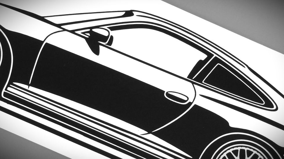 Miniaturbild: Porsche 996 4S Sticker, Porsche 996 Carrera 4S tuning Sticker Aufkleber Silhouette schwarz, Porsche 996 side view sticker