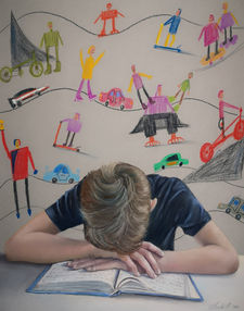 Linda Kritskaya, Back to school 2, 50x40cm