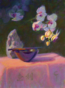 Orchid and chopsticks. Charlotte Herczfeld.jpeg