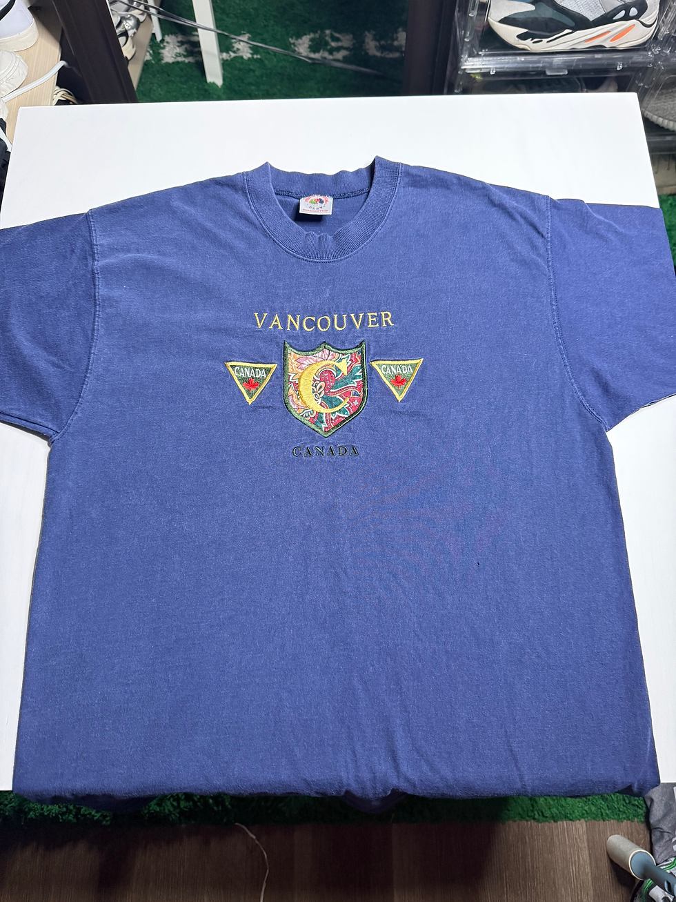 Thumbnail: VINTAGE 1990's Vancouver Enbroidered Tee “Dark Slate” (L) PREOWNED