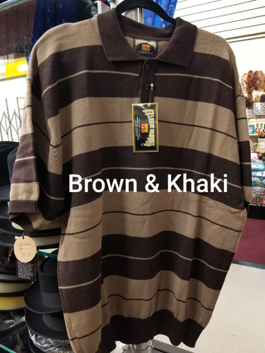 Brown Khaki Stripe Charlie Brown knit shirt frankshats