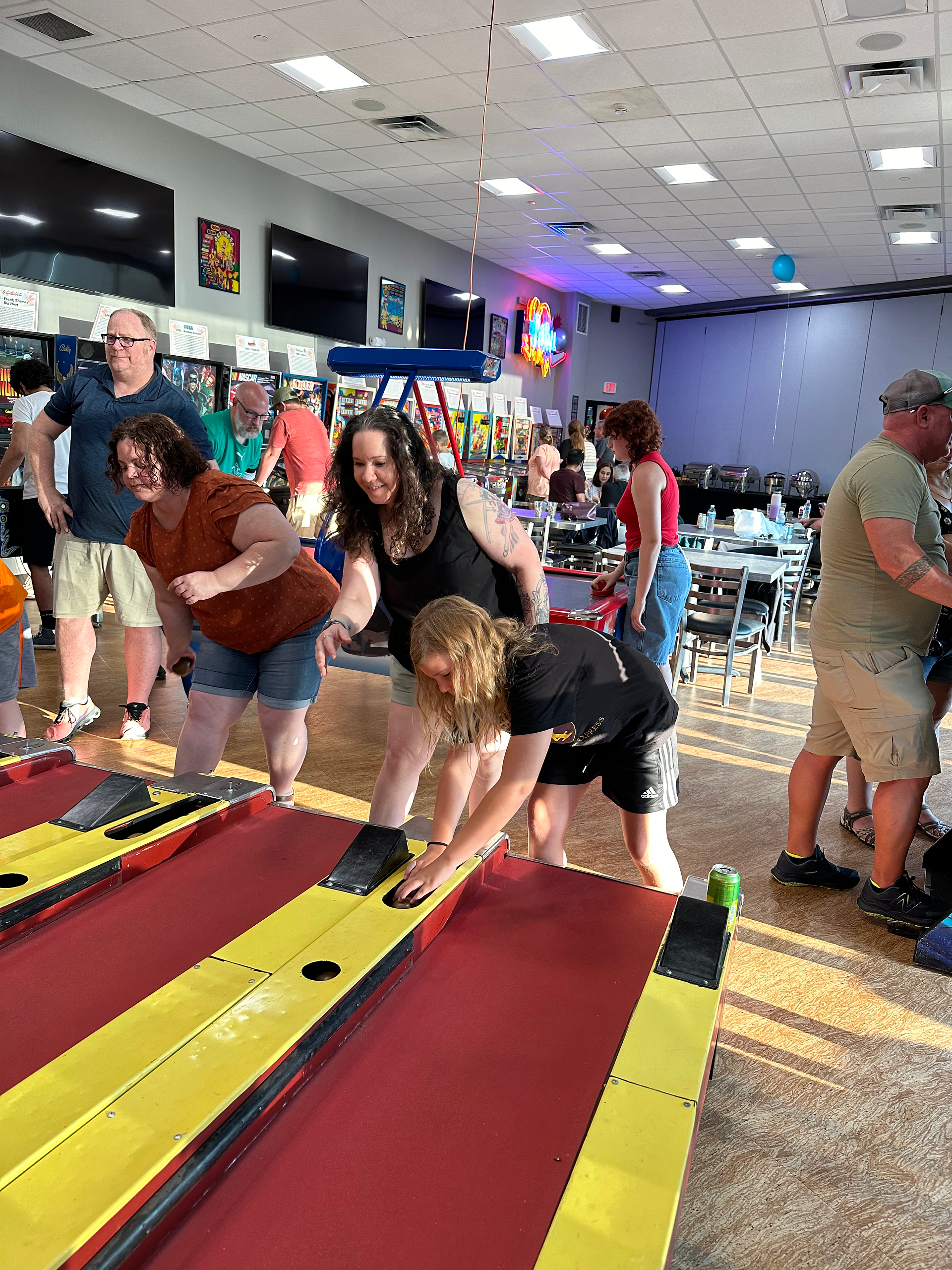 patients playing skeeball