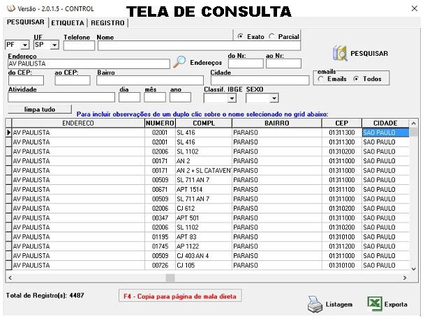 Software Gerador de Mailing