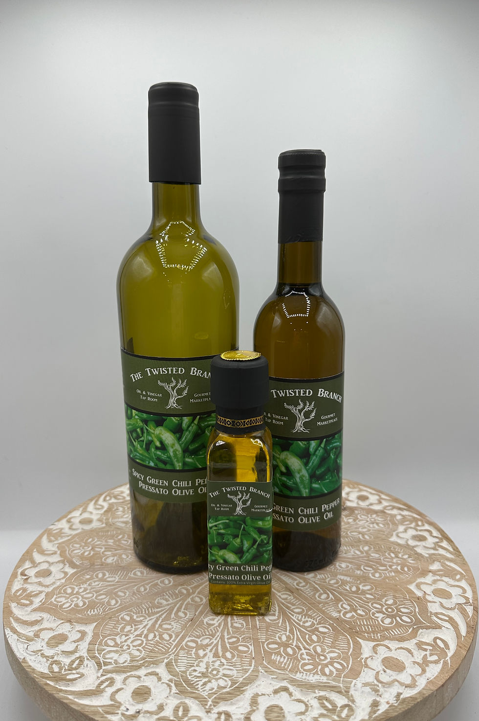 Spicy Green Chili Pepper Pressato Olive Oil