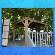 Timber frame gazebo constructed by Arnprior Handyman Service, in Arnprior, Ontario. exterior renovations