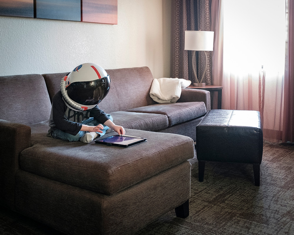 Having a comfy couch makes a big difference when traveling with an Astronaut!