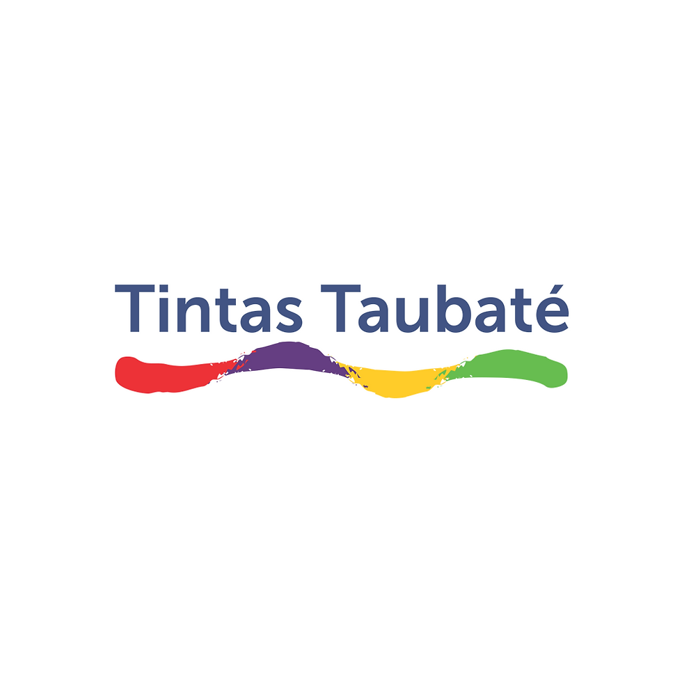 Logo Tintas Taubaté com linha colorida